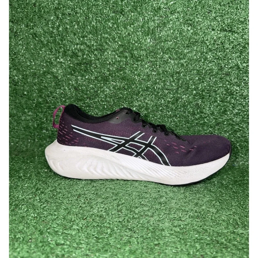 ASICS Women Size 7 Gel Excite 10 Black Purple Running Shoes Gym Sneaker 1012B418